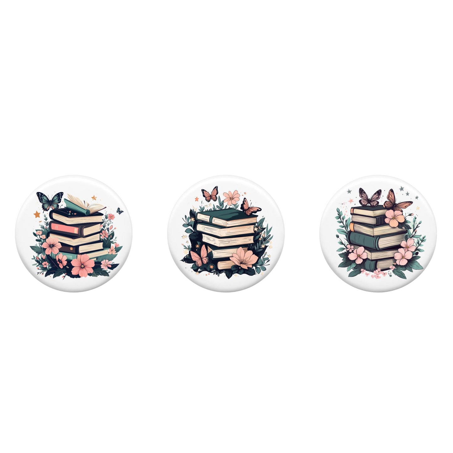 Mini-Magnet Set - Books & Butterflies
