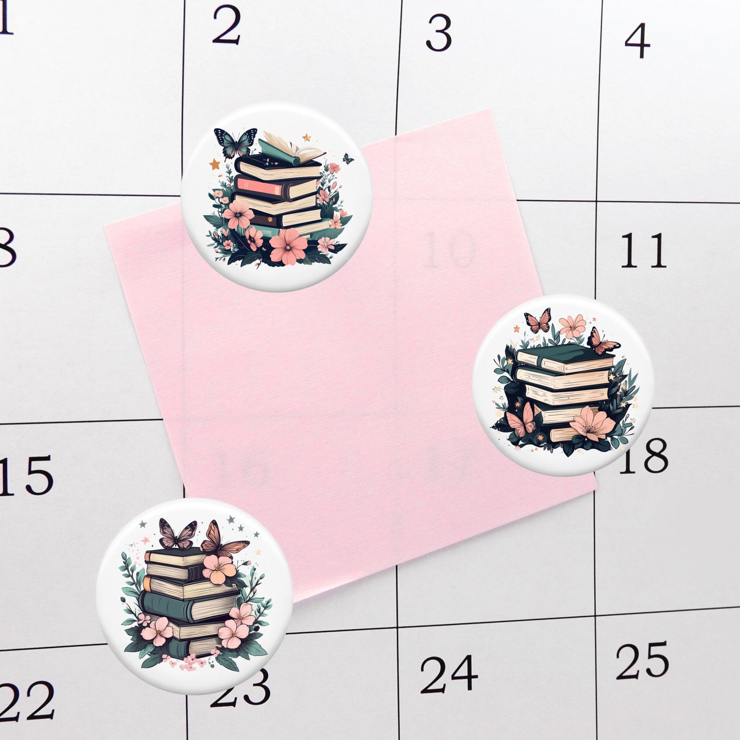 Mini-Magnet Set - Books & Butterflies