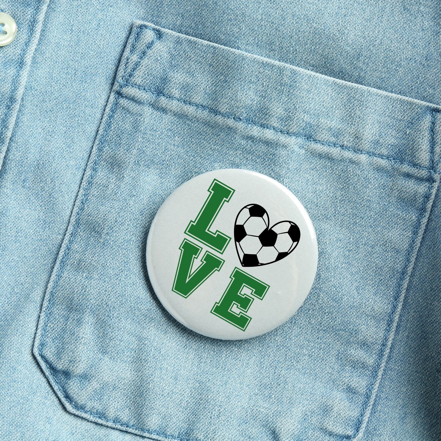 Pin-Back Button - Love Soccer