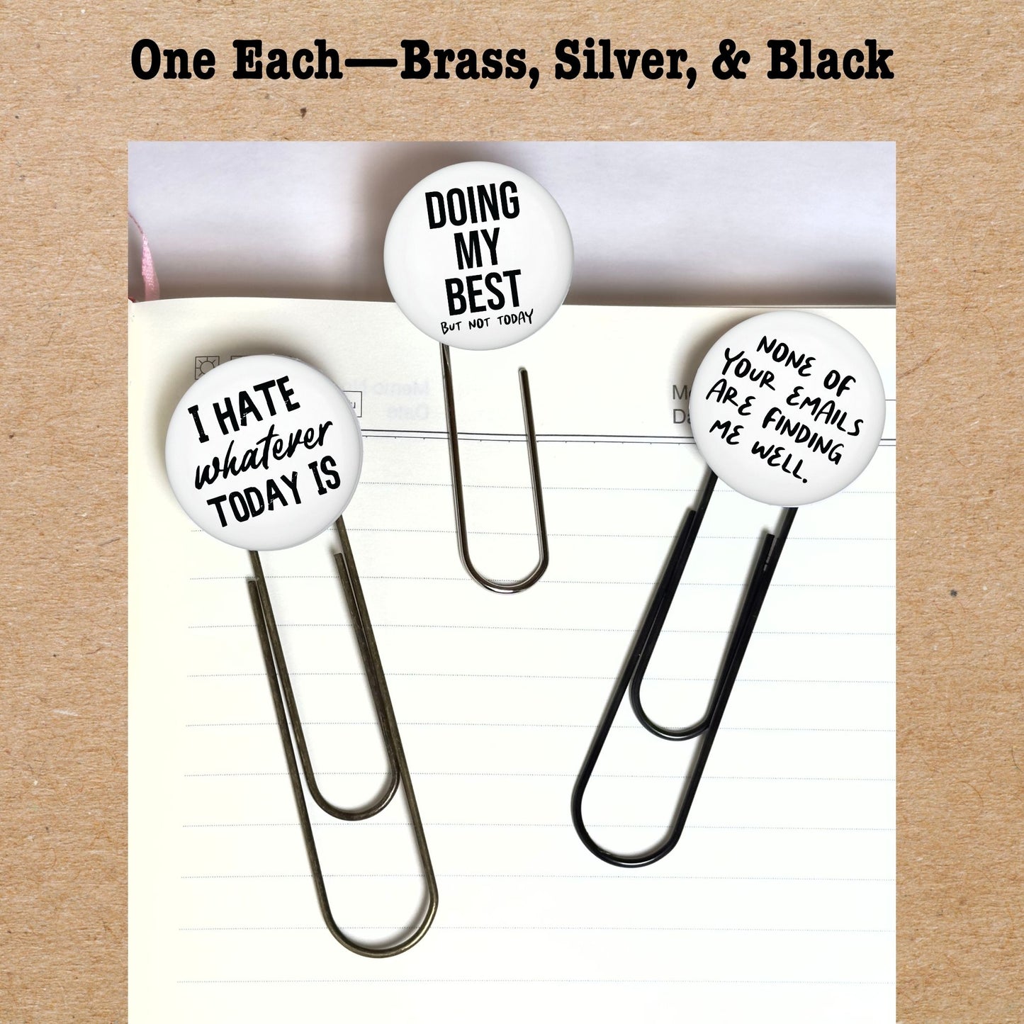 Jumbo Metal Bookmark Set - Office Snark