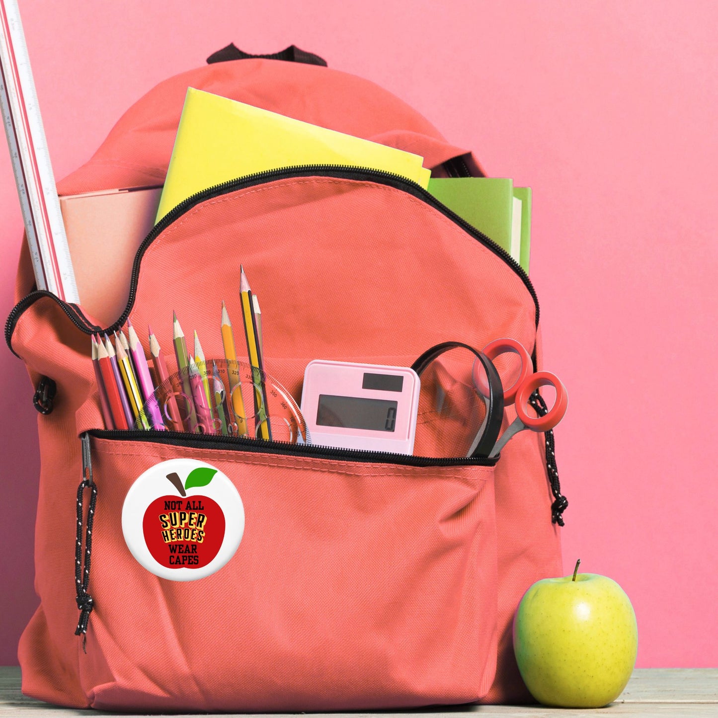 Pin-Back Button - Superhero Teacher