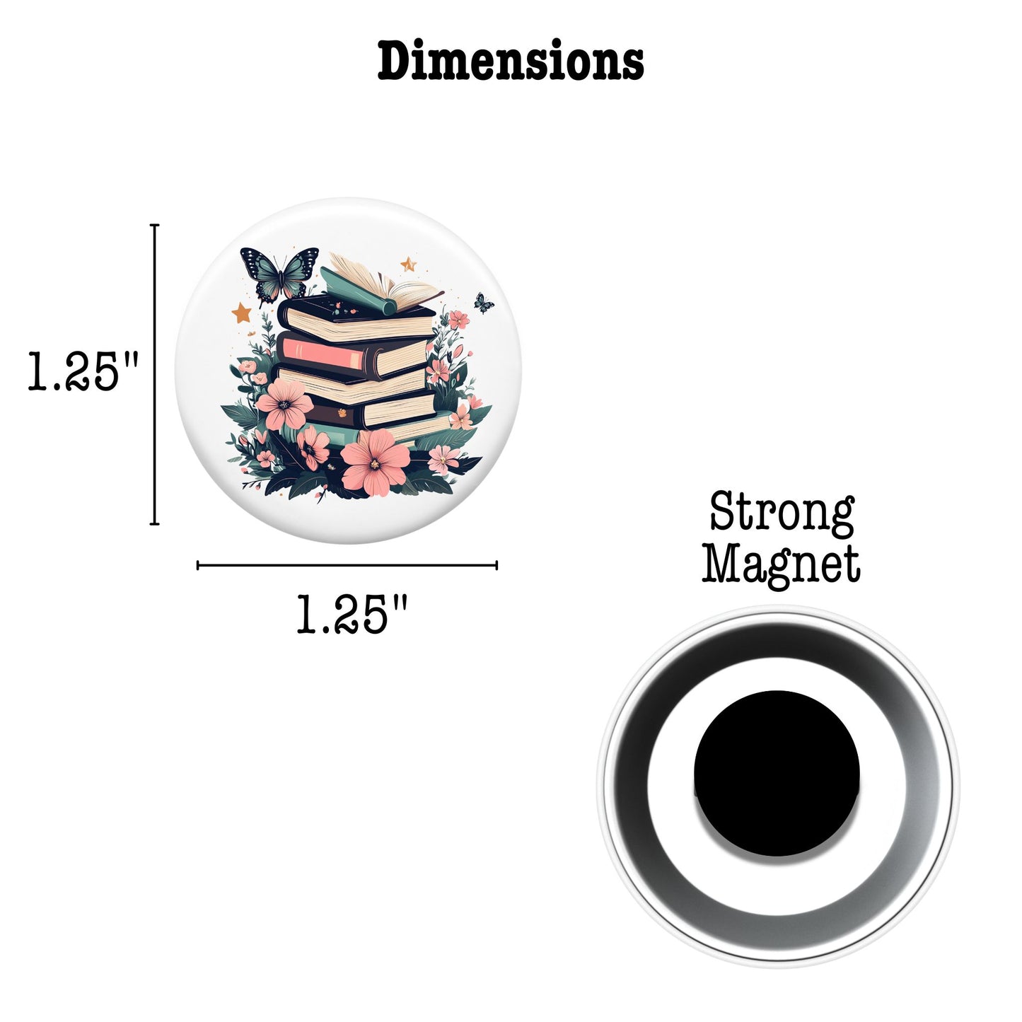 Mini-Magnet Set - Books & Butterflies