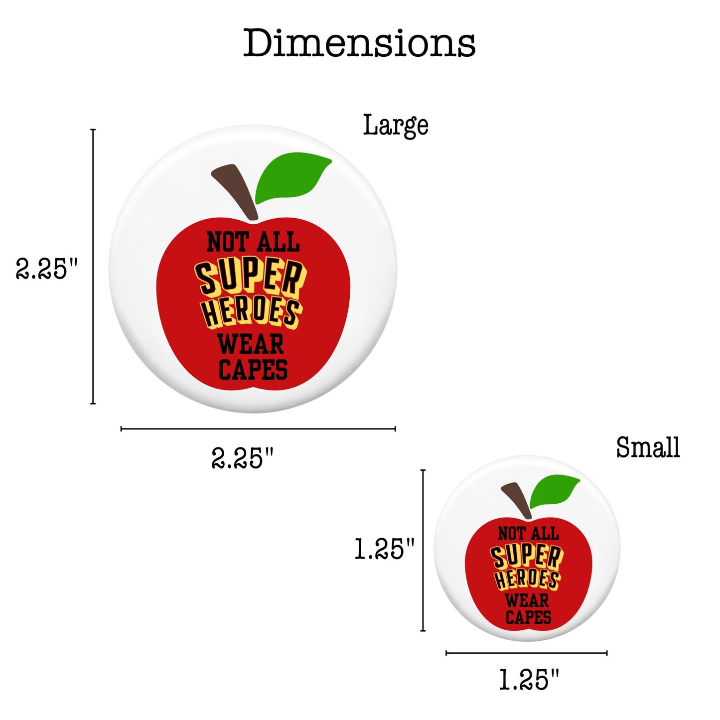 Pin-Back Button - Superhero Teacher
