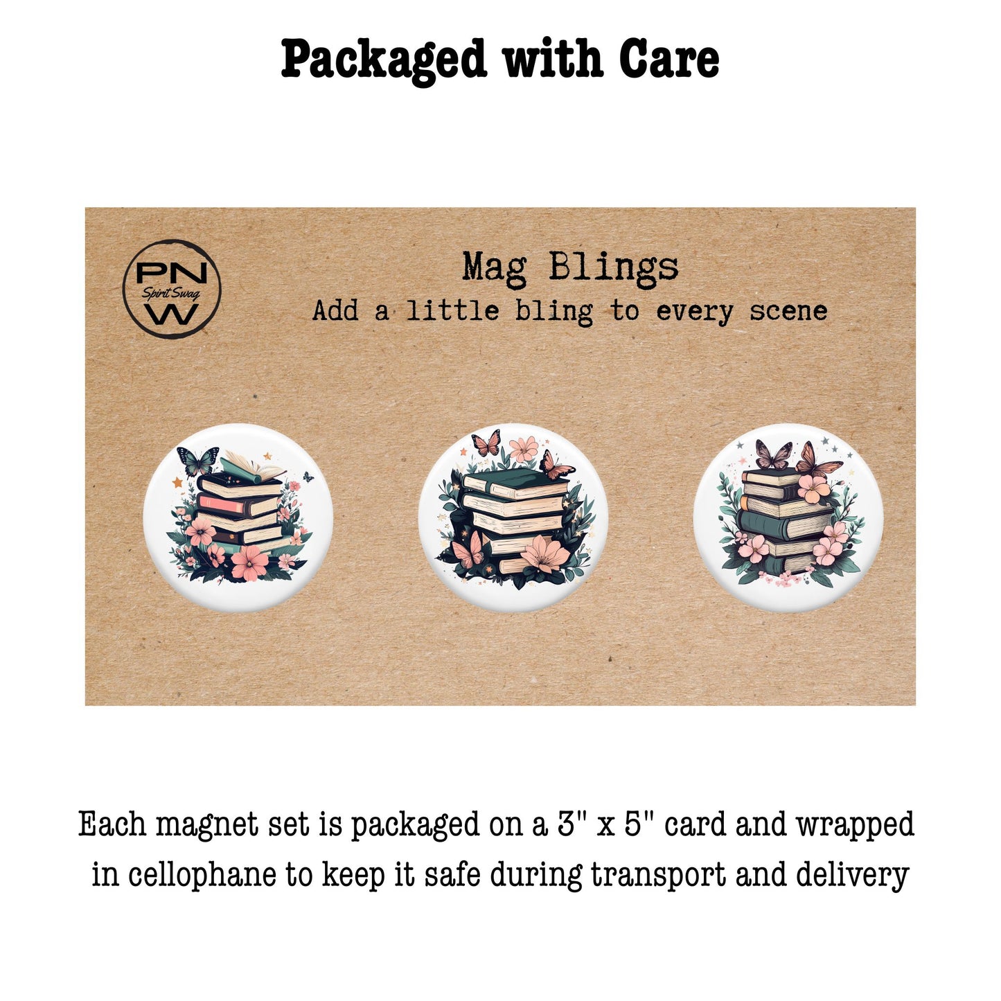 Mini-Magnet Set - Books & Butterflies