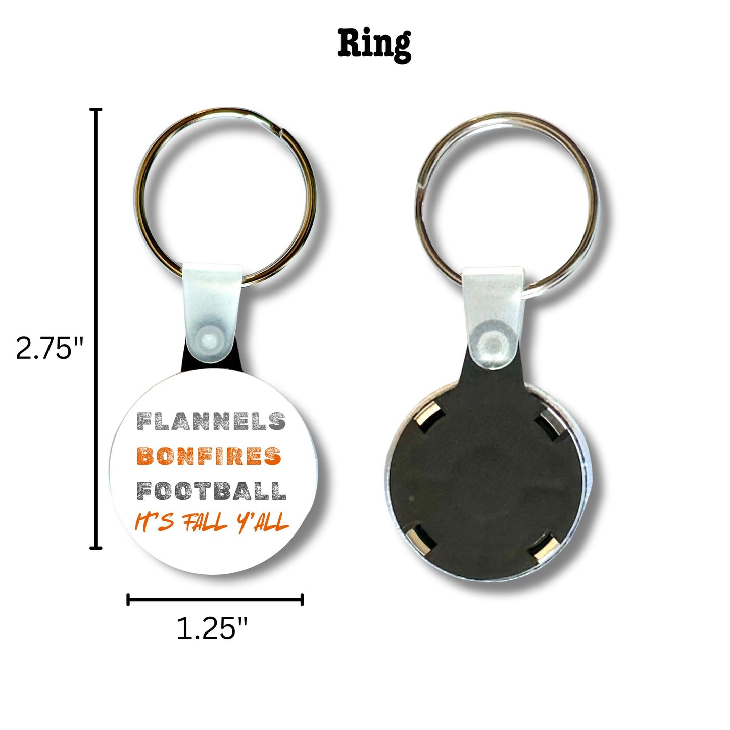 Keychain - Flannels Bonfires Football