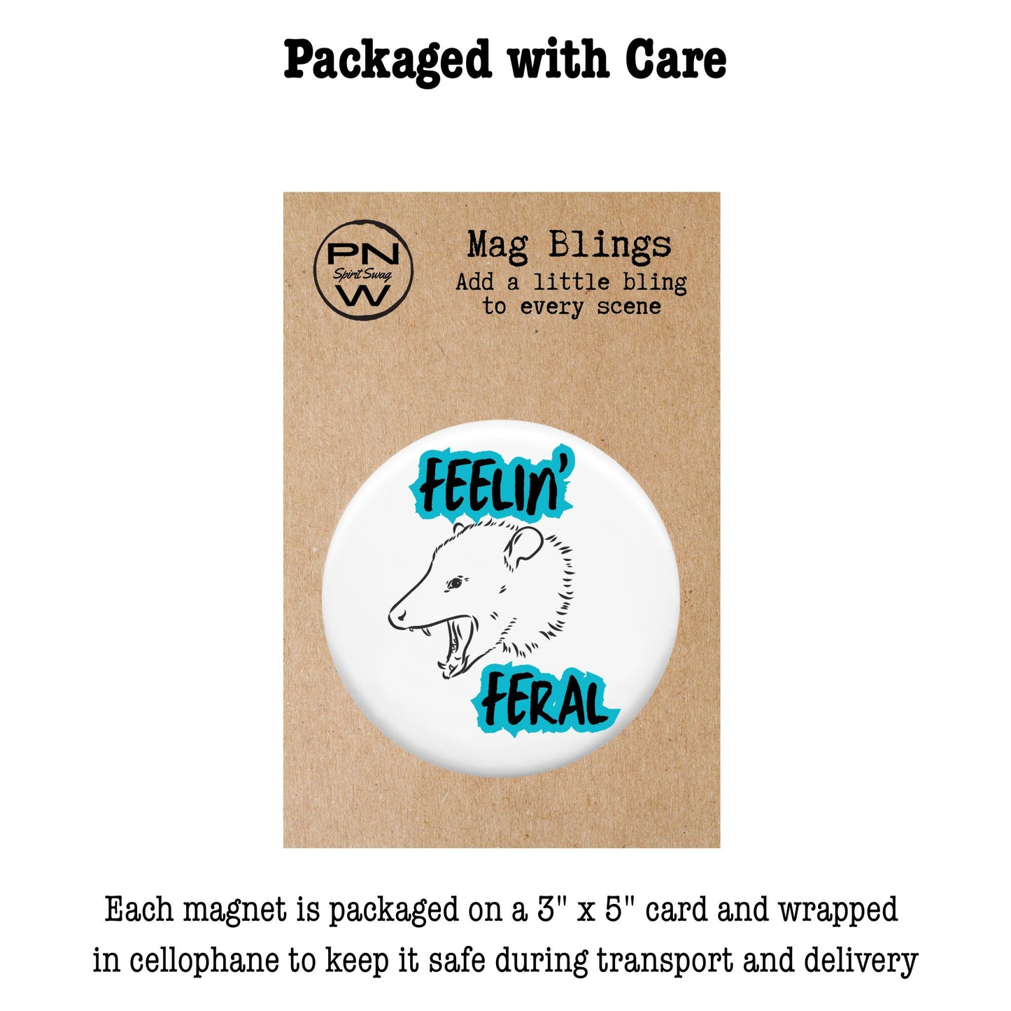 Decorative Magnet - Feelin' Feral (Possum)