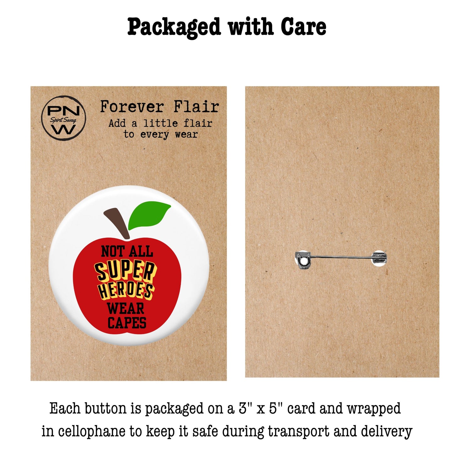 Pin-Back Button - Superhero Teacher