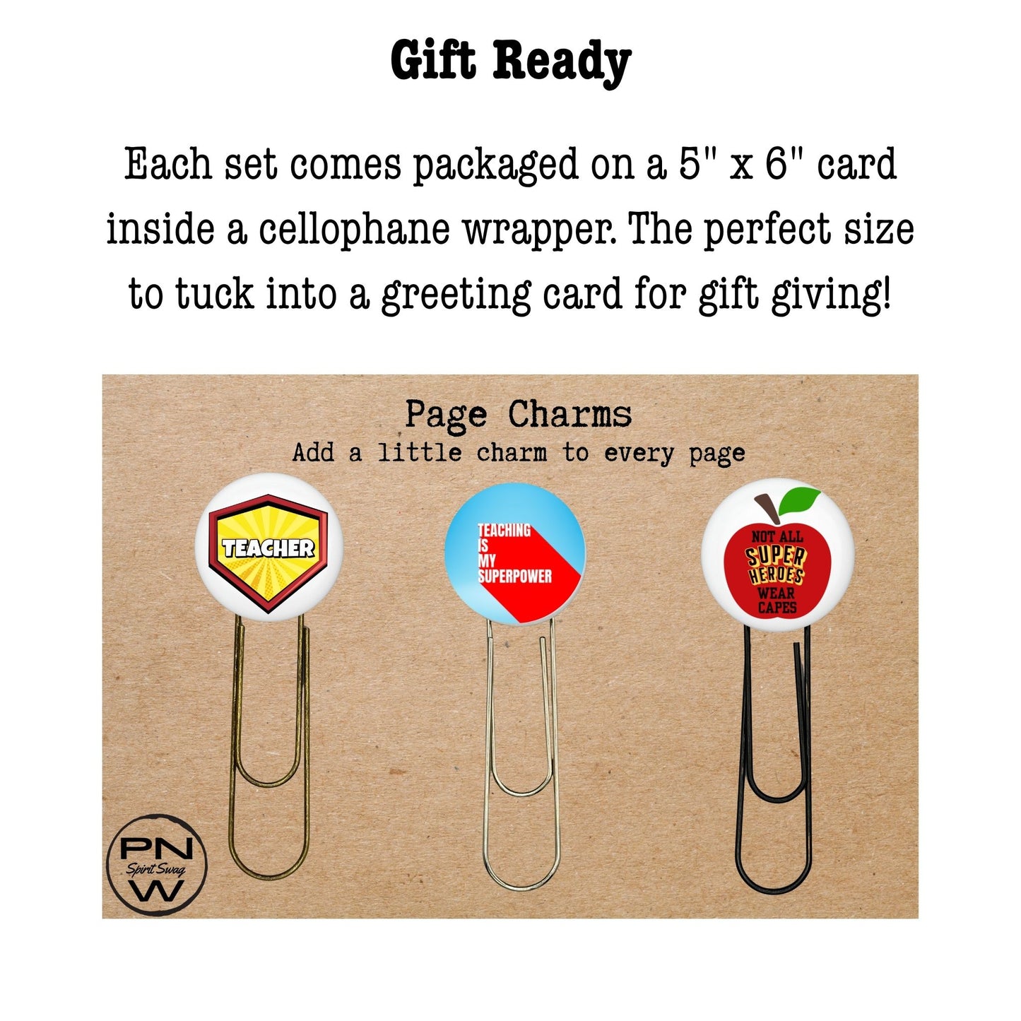 Jumbo Metal Bookmark Set - Teachers are Heroes