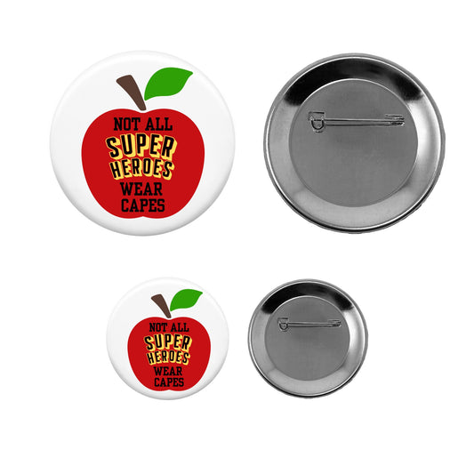 Pin-Back Button - Superhero Teacher