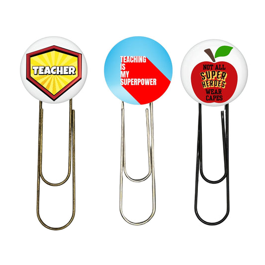 Jumbo Metal Bookmark Set - Superhero Teacher
