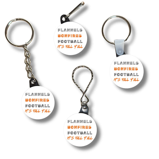 Keychain - Flannels Bonfires Football
