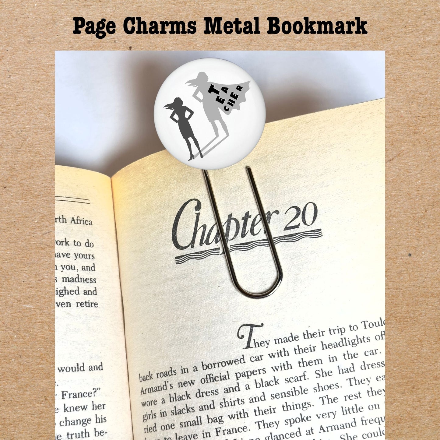 Jumbo Metal Bookmark Set - Superhero Teacher Woman