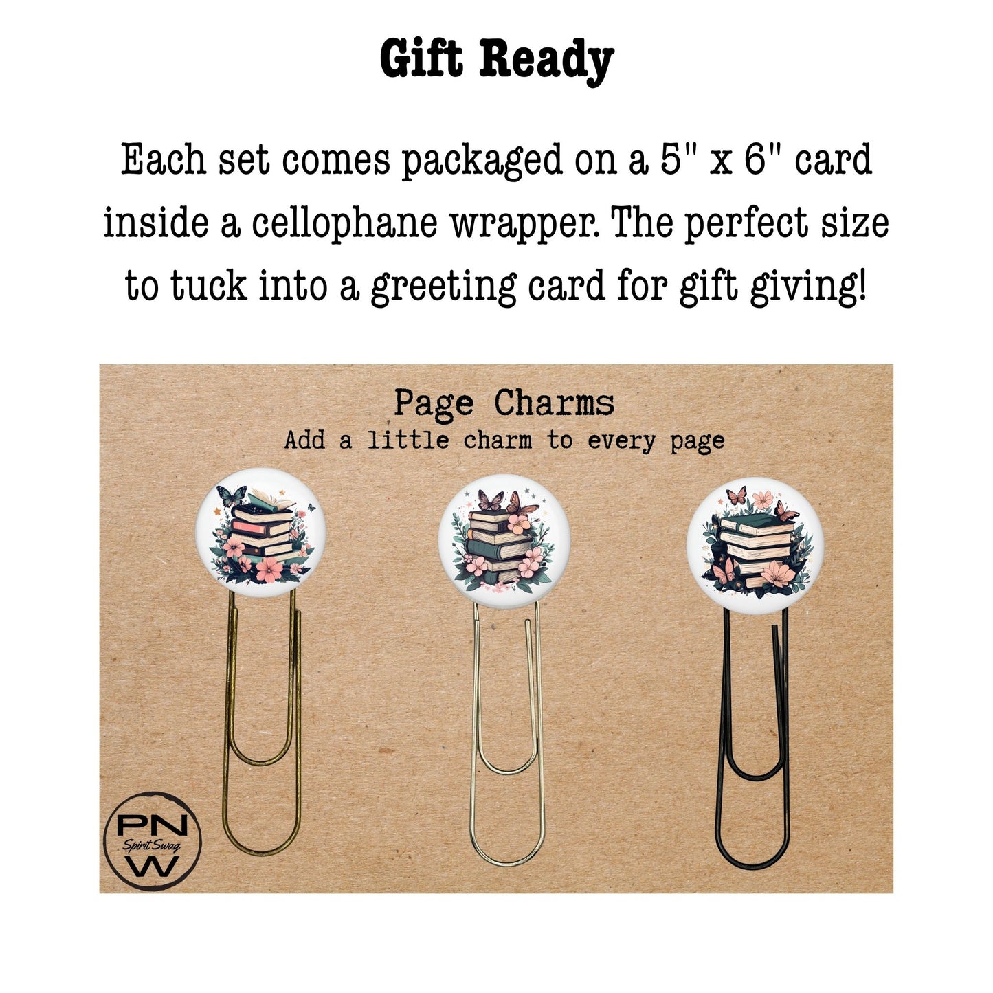 Jumbo Metal Bookmark Set - Books & Butterflies